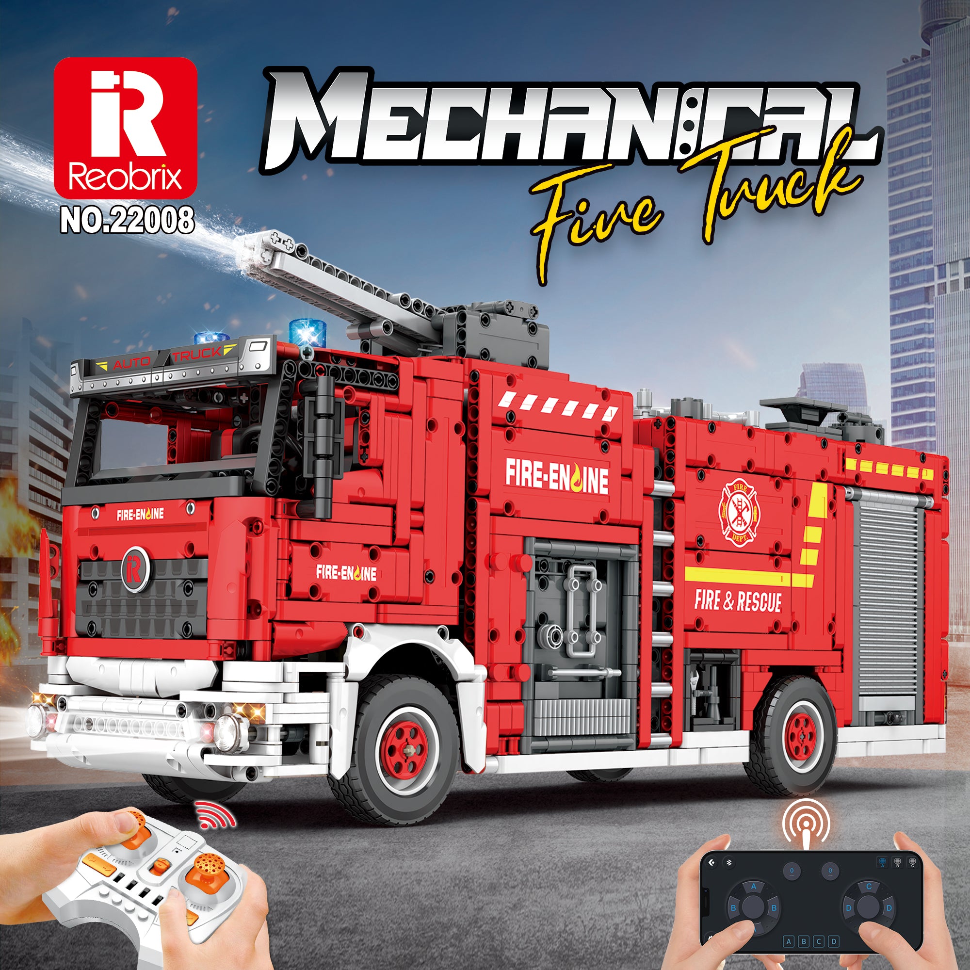 Reobrix 22008 Fire Truck Fire Rescue – RC Tanklöschfahrzeug