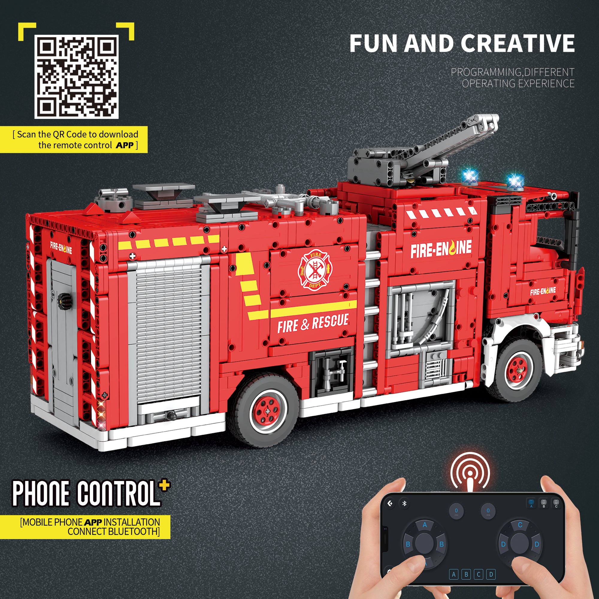Reobrix 22008 Fire Truck Fire Rescue – RC Tanklöschfahrzeug