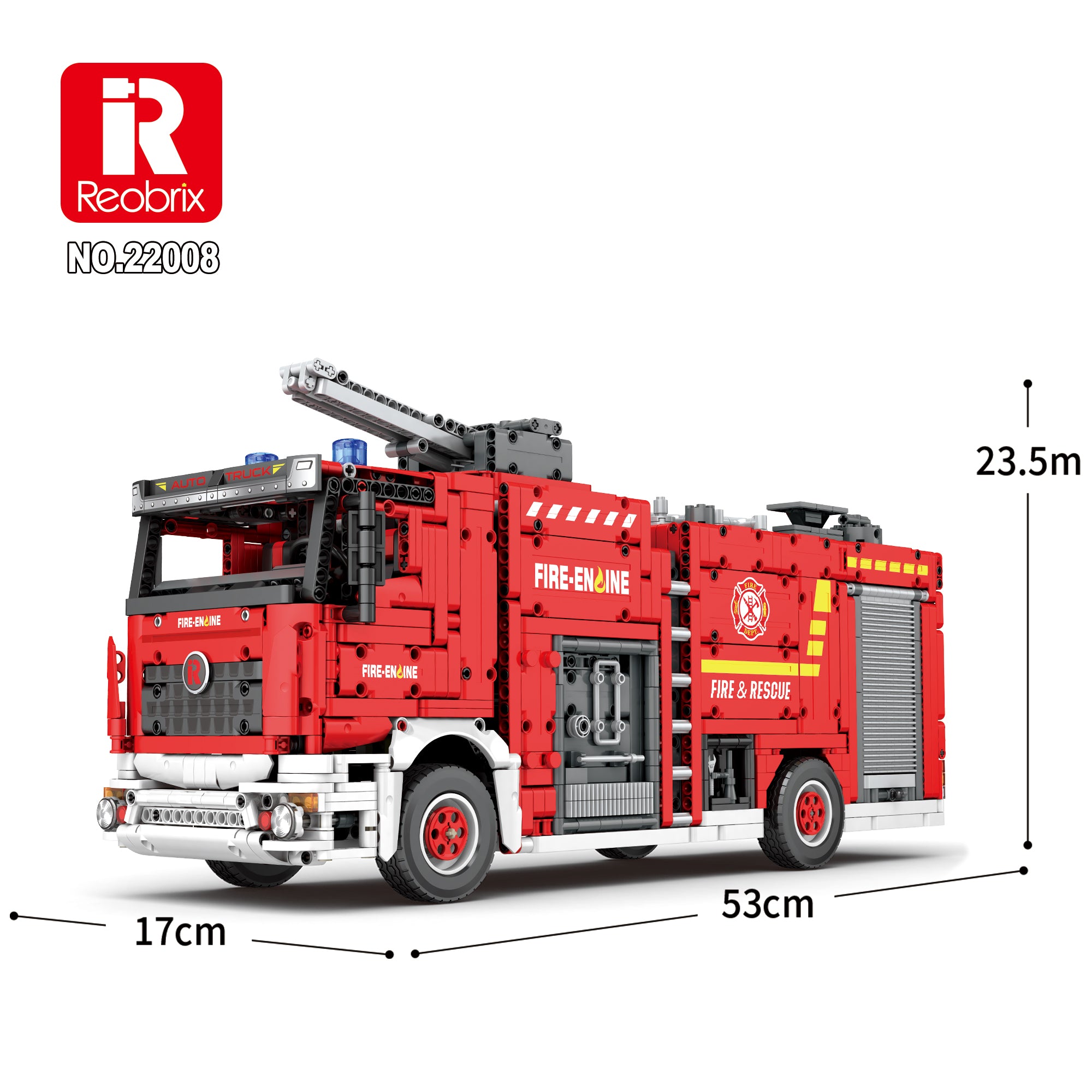 Reobrix 22008 Fire Truck Fire Rescue – RC Tanklöschfahrzeug