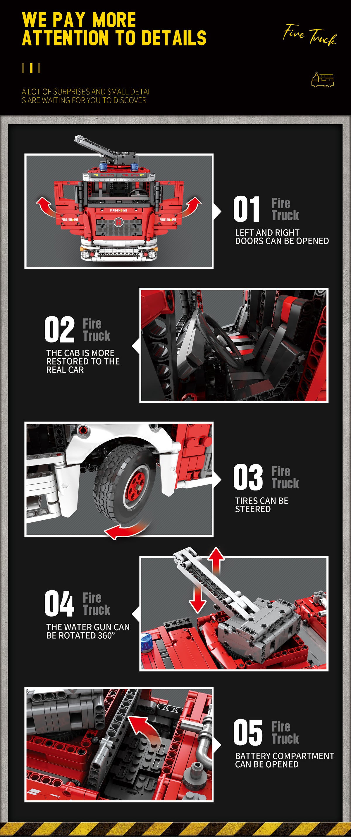 Reobrix 22008 Fire Truck Fire Rescue – RC Tanklöschfahrzeug