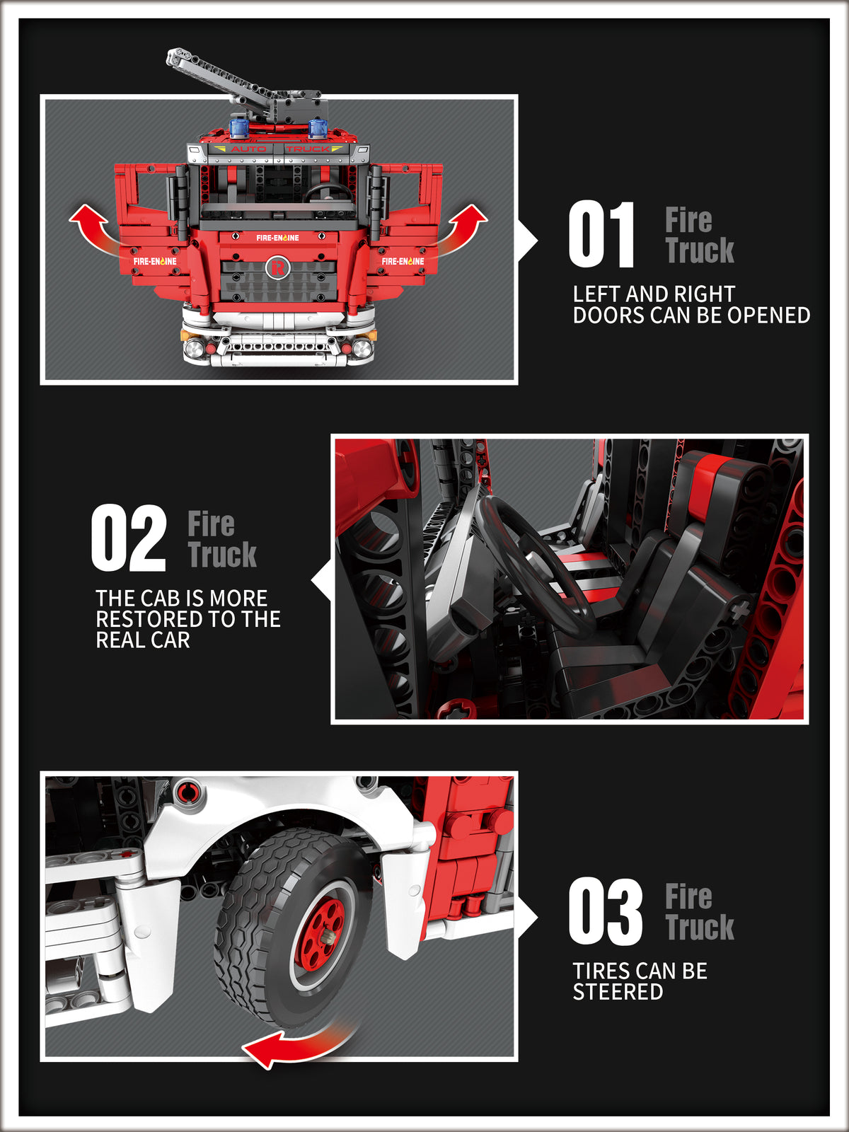 Reobrix 22008 Fire Truck Fire Rescue – RC Tanklöschfahrzeug