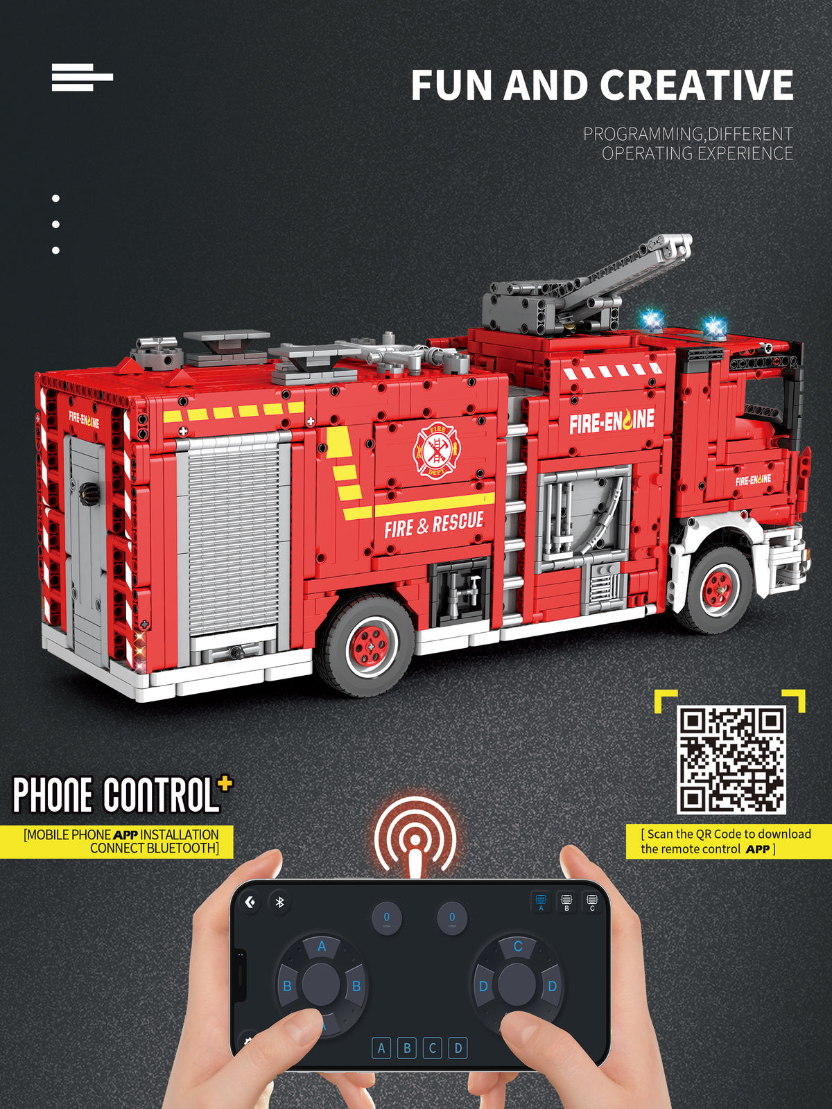 Reobrix 22008 Fire Truck Fire Rescue – RC Tanklöschfahrzeug