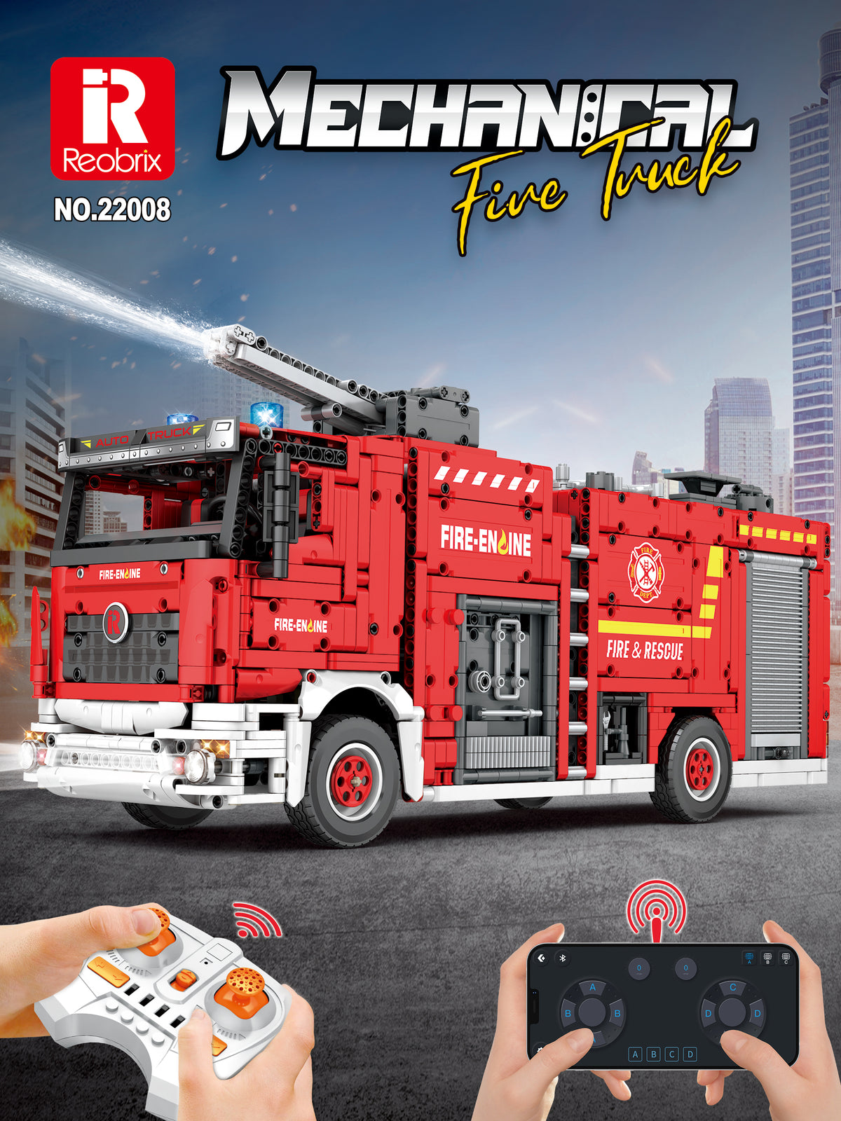 Reobrix 22008 Fire Truck Fire Rescue – RC Tanklöschfahrzeug