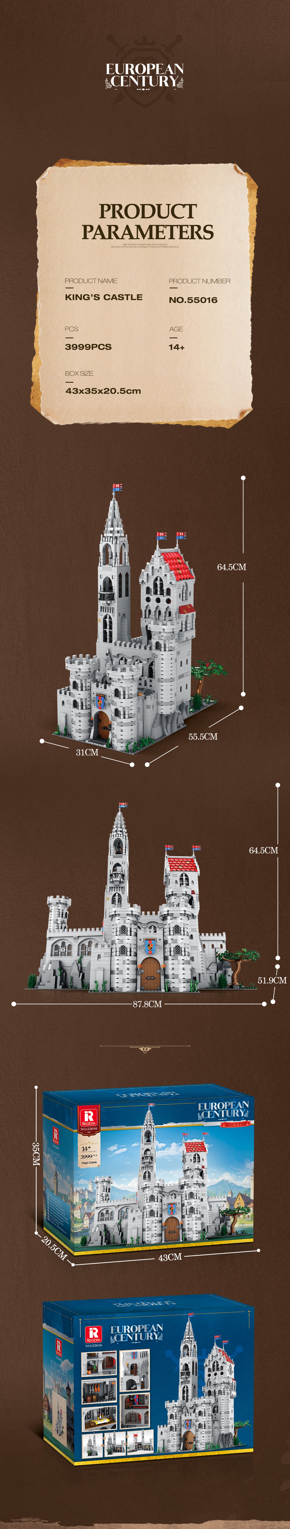 Reobrix 55016 Medieval King's Castle